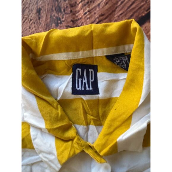 Vintage Yellow Stripe GAP button‎ up shirt size M - Picture 4 of 14
